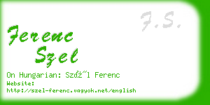 ferenc szel business card